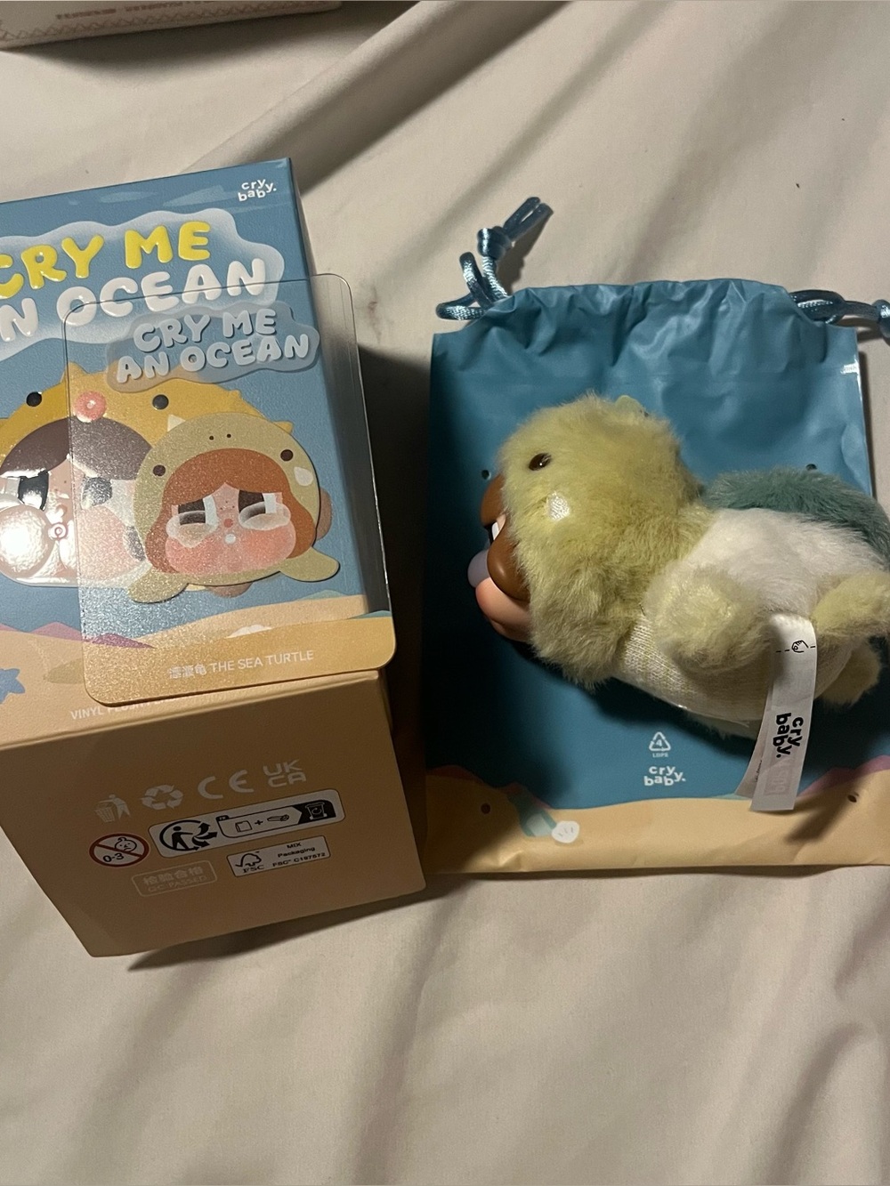 POP Mart Crybaby Cry Me An Ocean Sea Turtle plush pendant Like New